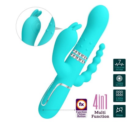 Cammy Vibrador con Bolas Rotadoras y Cadena Anal