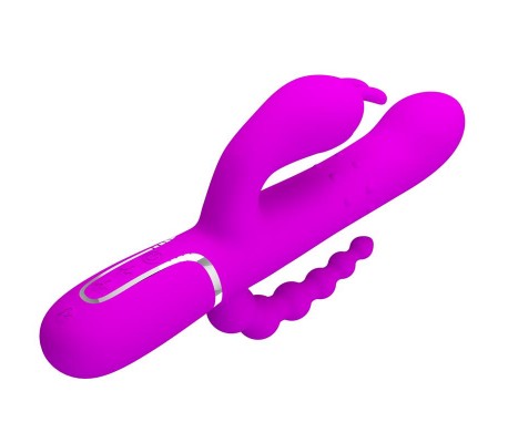 Cammy 4 in 1 Vibrador con Bolas Rotadoras y Cadena Anal