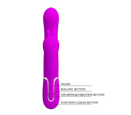 Cammy 4 in 1 Vibrador con Bolas Rotadoras y Cadena Anal