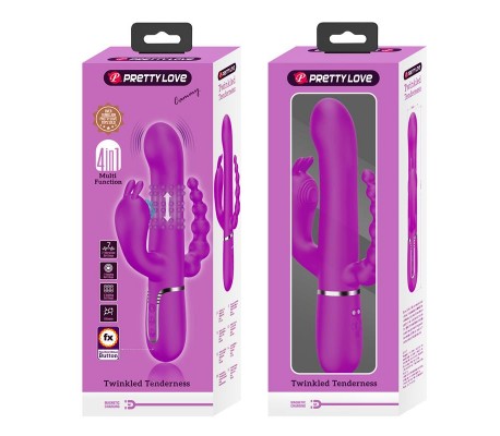 Cammy 4 in 1 Vibrador con Bolas Rotadoras y Cadena Anal