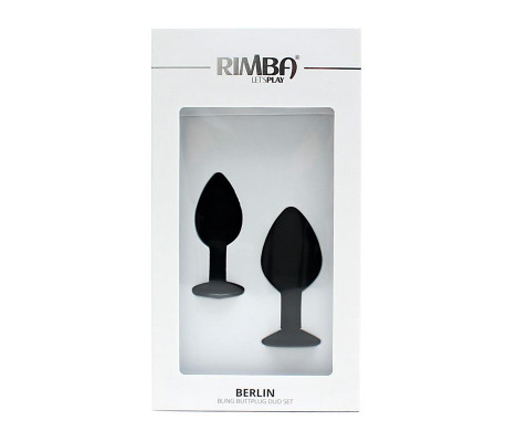 Set de 2 Plugs con Joya Berlin Negro
