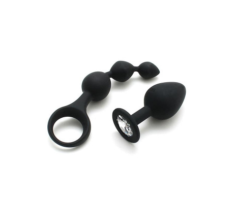 Set de 2 Juguetes Anales Barcelona Negro