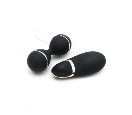 Bolas Kegel con Control Remoto y Estimulador Ibiza Negro