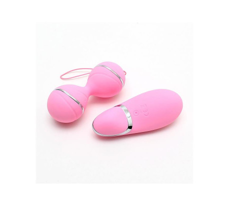 Bolas Kegel con Control Remoto y Estimulador Ibiza Rosa