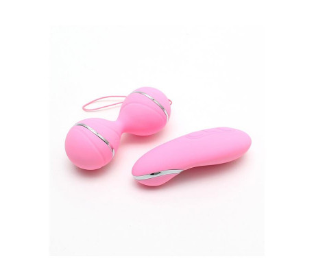 Bolas Kegel con Control Remoto y Estimulador Ibiza Rosa