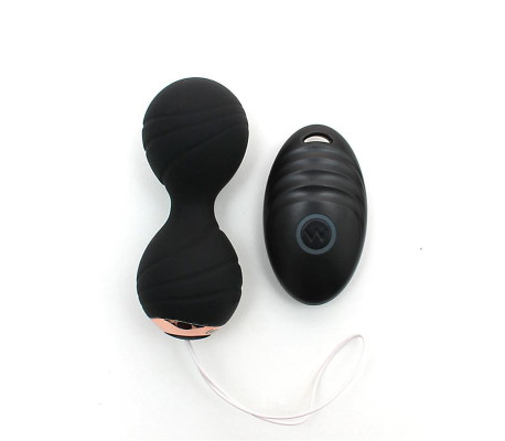Bolas Kegel con Vibración y Control Remoto Cannes Negro