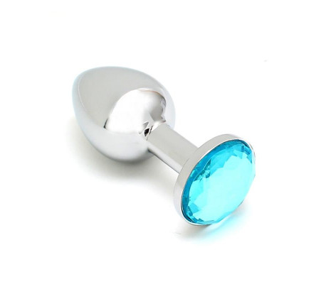 Plug Anal de Metal Sofia con Joya Azul