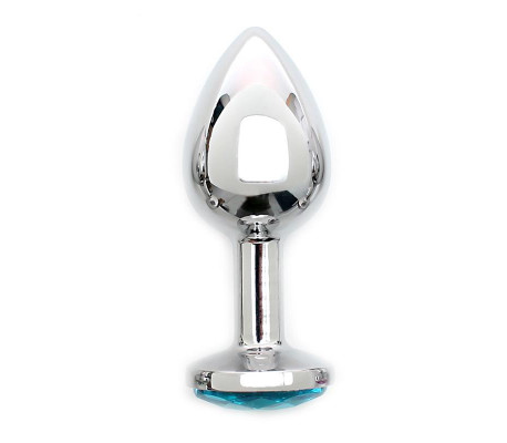 Plug Anal de Metal Sofia con Joya Azul