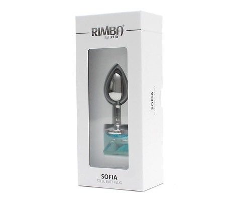 Plug Anal de Metal Sofia con Joya Azul