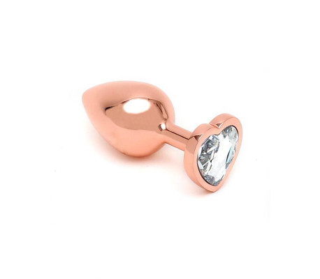 Plug Anal con Joya en Forma de Corazón Pisa Rose Gold