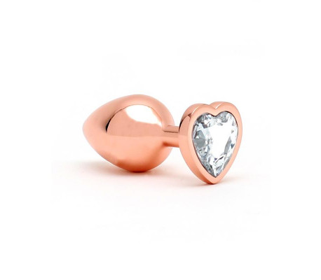 Plug Anal con Joya en Forma de Corazón Pisa Rose Gold