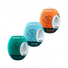 Set 3 Huevos Masturbadores Naughty, Savage y Crunch