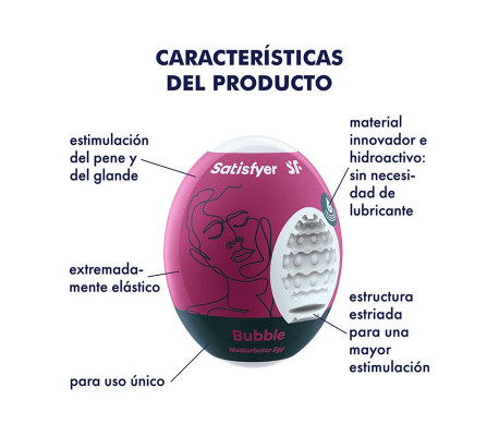 Set 3 Huevos Masturbadores Modelo Bubble