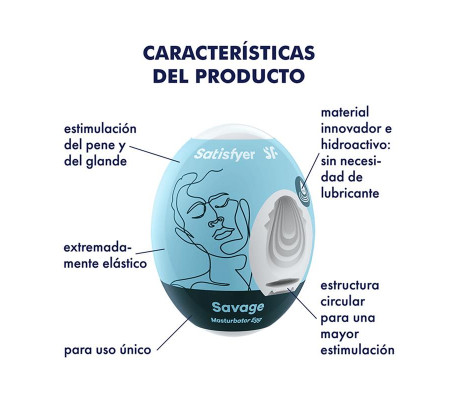 Set 3 Huevos Masturbadores Modelo Savage