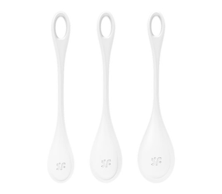 Set 3 Bolas Suelo Pélvico Yoni Power 1 Blanco