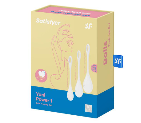 Set 3 Bolas Suelo Pélvico Yoni Power 1 Blanco