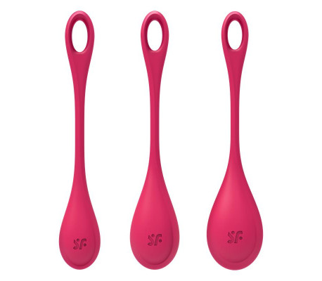 Kit 3 Bolas Suelo Pélvico Yoni Power 1 Rojo