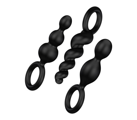 Pack de 3 Plugs Silicona Negro