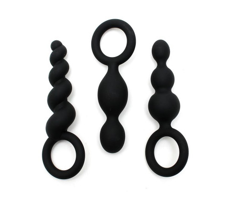 Pack de 3 Plugs Silicona Negro