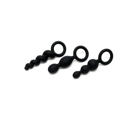 Pack de 3 Plugs Silicona Negro