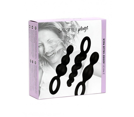 Pack de 3 Plugs Silicona Negro