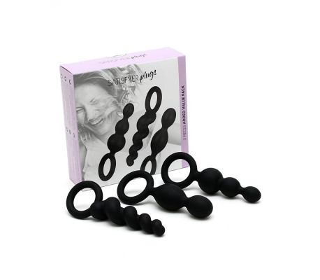 Pack de 3 Plugs Silicona Negro