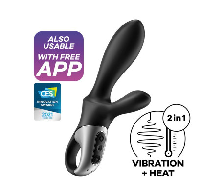 Heat Climax Vibrador con APP Punto G, Punto P y Perineo Función de Calor USB Magnético