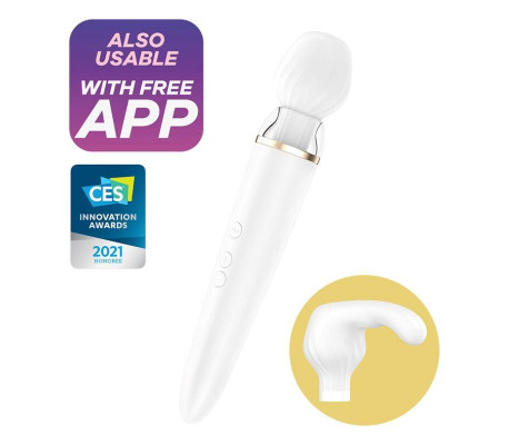 Masajeador Double Wand-er con APP Blanco