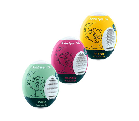 Set 3 Huevos Masturbador Riffle, Bubble y Fierce