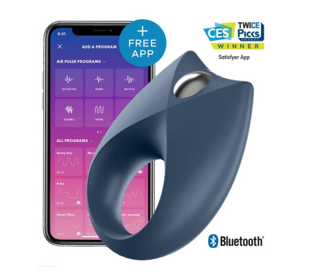 Royal One Anillo Vibrador con APP Azul