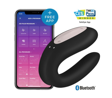 Vibrador para Parejas con APP Double Joy Negro