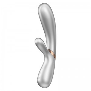 Hot Lover Vibrador Efecto Calor con APP Plata y Champagne