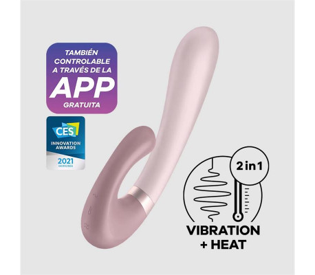 Heat Wave Vibrador con Efecto Calor Mauve con APP