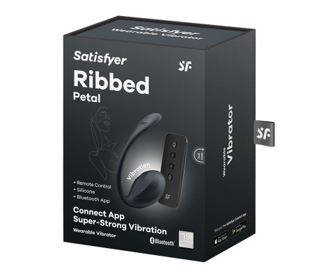 Ribbed Petal con Satisfyer Connect APP Negro