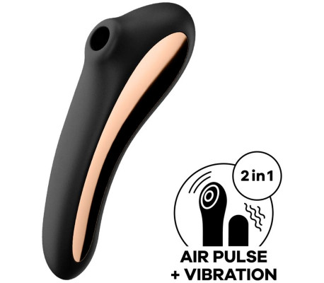 Dual Kiss Succionador y Vibrador 2 en 1 Negro