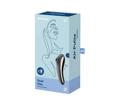 Dual Kiss Succionador y Vibrador 2 en 1 Negro