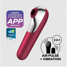 Dual Love Vibrador y Succionador de Aire Pulsado Rojo