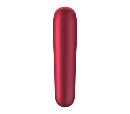Dual Love Vibrador y Succionador de Aire Pulsado Rojo