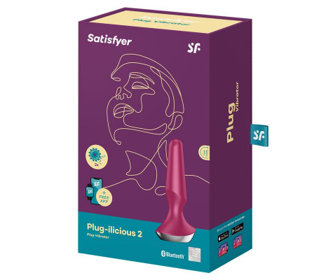 Plug-ilicious 2 Plug Anal con Vibración con Satisfyer Connect App Berry