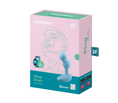 Deep Diver Plug Anal con Vibración APP Satisfyer Connect Azul