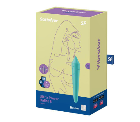 Ultra Power Bullet 8 Bala Vibradora con APP Turquoise