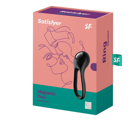 Anillo para el Pene Majestic Duo USB Negro
