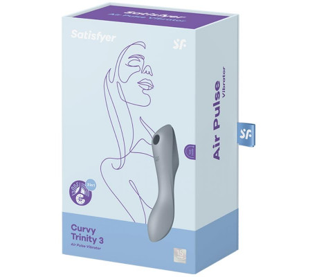 Curvy Trinity 3 Vibrador y Succionador Triple Estimulación Bluegray