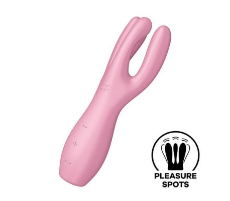 Threesome 3 Lay-on Vibrador 3 Motores Rosa