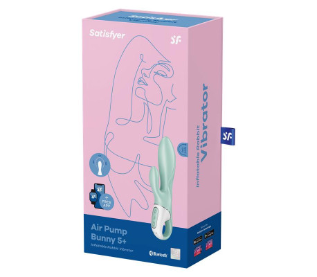 Vibrador con Funcion de Inflado Air Pump Bunny 5 con APP Satisfyer Connect