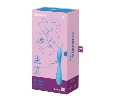 Vibrador G-Spot Flex 4 con APP Satisfyer Connect Azul