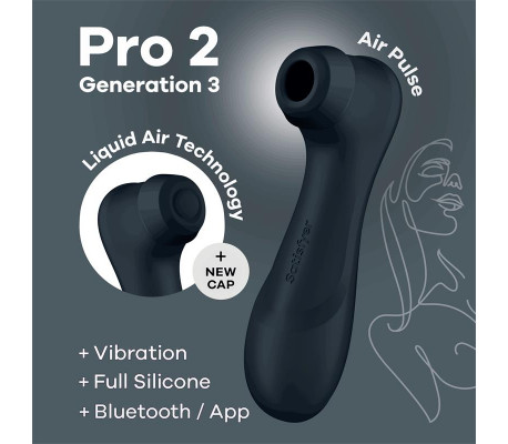 Pro 2 Gen 3 Liquid Air Technology Succión y Vibración App Connect Negro