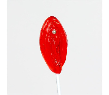 Piruleta de Fresa en Forma de Vagina