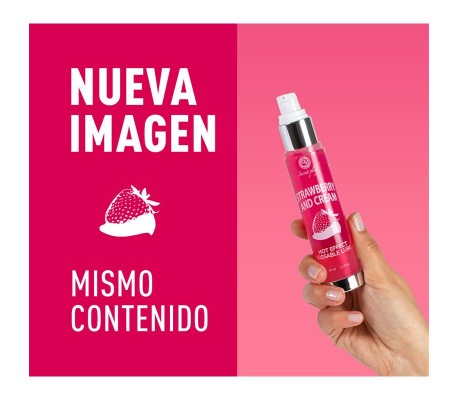 Lubricante Efecto Calor Fresas con Nata 50 ml