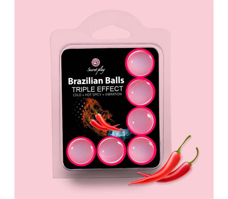 Set 6 Brazilian Balls Triple Efecto (Calor, Frio y Vibración)